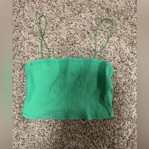 H&M Green Ribbed Camisole Top